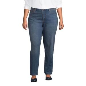 Lands End Women Recover Mid Rise‎ Boyfriend Jeans Dark Blue 20 NWT